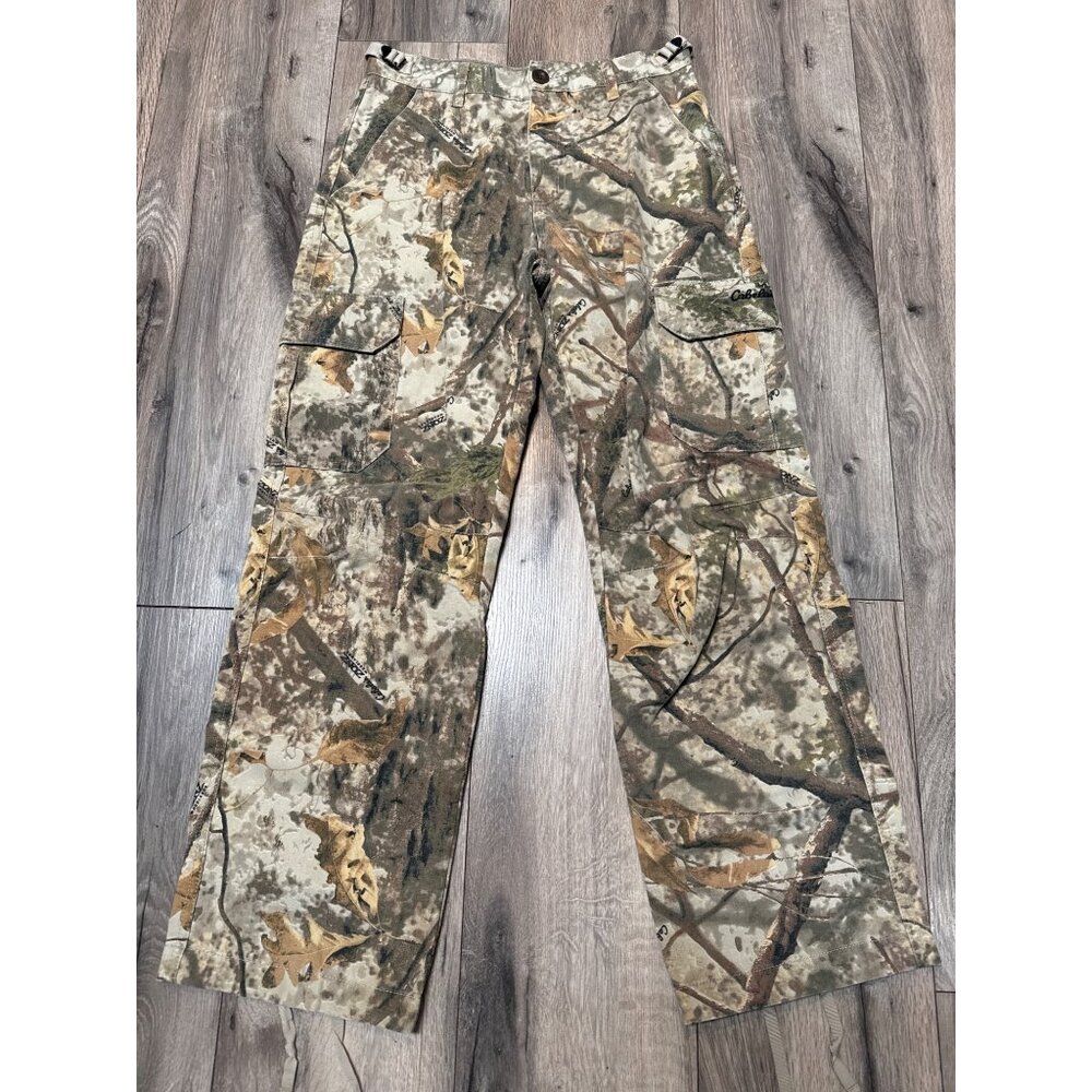Cabelas Womens / Boys Camouflage Cargo Pants Size 14 Cotton/Polyester Blend Outd
